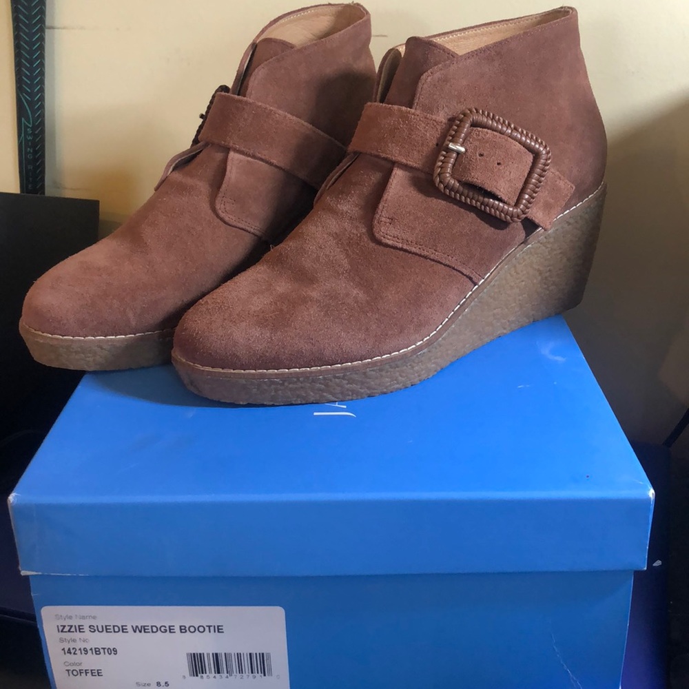 Jack Rogers Suede Wedge Booties